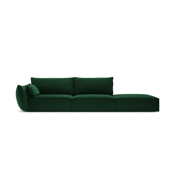 Tamno zelena baršunasta sofa s lijevim kutom 264 cm Vanda – Mazzini Sofas