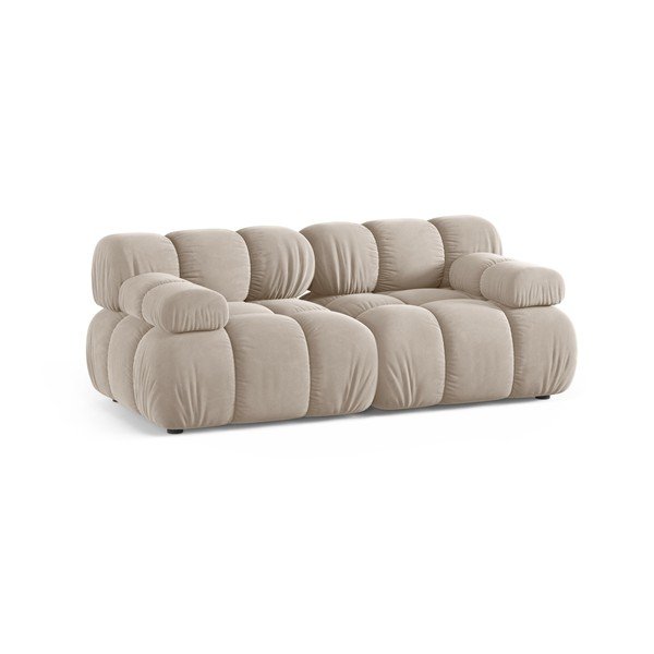 Krem baršunasti sofa 188 cm – Micadoni -image-1