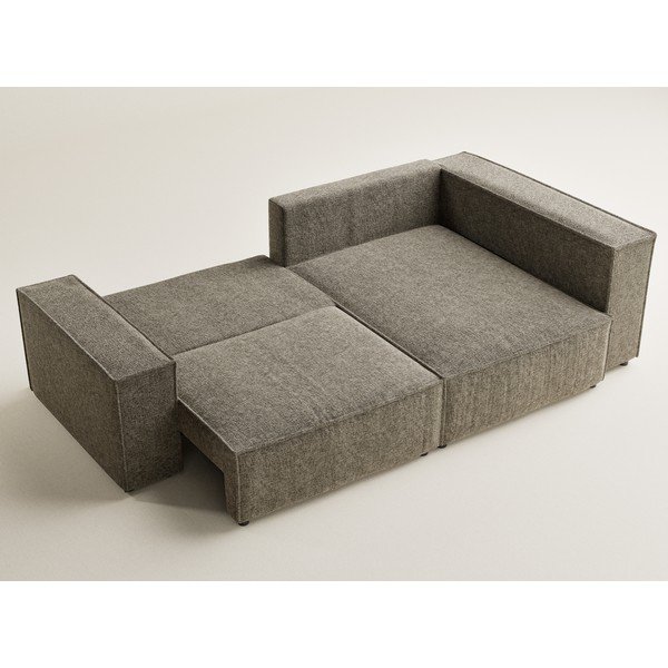 Smeđa sklopiva/s prostorom za odlaganje kutna garnitura od šenila (s desnim kutom/u obliku slova L) Tonga – Maison de Rêve-image-3