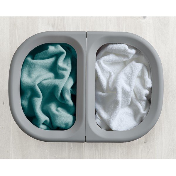 Svijetlo siva tekstilna košara za rublje 2x40 l Duo – Joseph Joseph-image-2