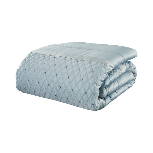 Plavi prekrivač od mikrosatena 240x260 cm Sequin Cluster – Catherine Lansfield-image-2