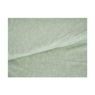 Zelena posteljina za krevet za jednu osobu od krepa 140x200 cm Green Flowers – B.E.S.