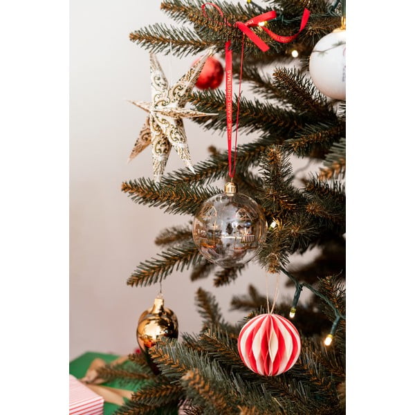 Set od 3 staklena božićna ukrasa u obliku srca u zlatnoj boji Ego Dekor-image-1