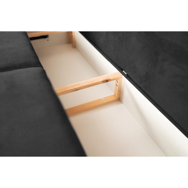 Crna sklopiva/s prostorom za odlaganje sofa od šenila 236 cm Silva – ELTAP-image-3