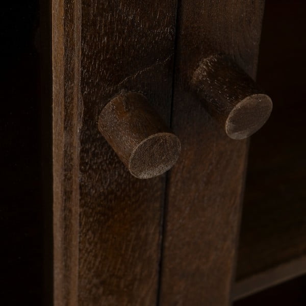 Smeđa vitrina od masivnog manga 80x100x40 cm Ravi – Ixia-image-4