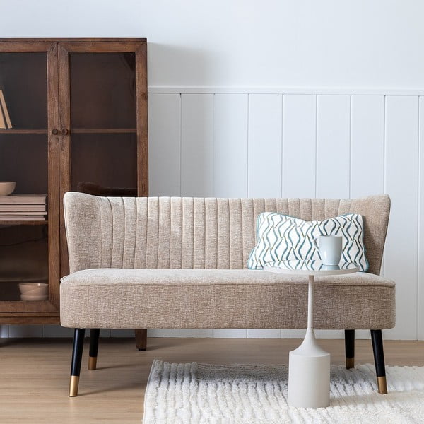 Bež sofa od šenila 134 cm Glam – Ixia-image-1
