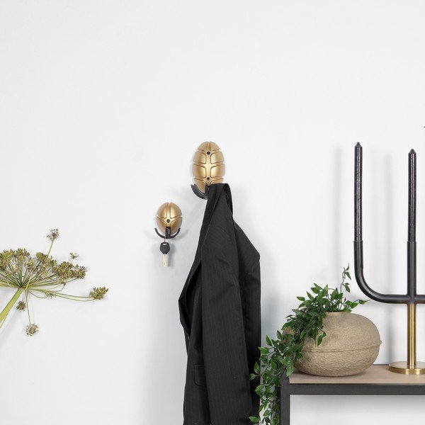 Crna/u zlatnoj boji plastična zidna kuka Tick – Spinder Design-image-1