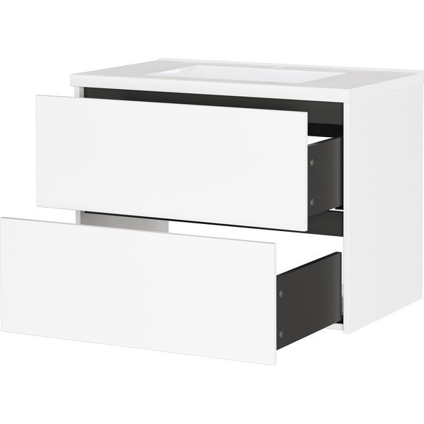 Bijeli zidni ormarić za ispod umivaonika u mat dekoru 81x61 cm Bodera – Germania-image-3