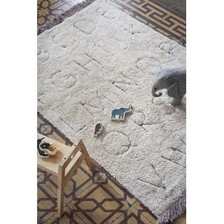 Krem periv/ručno rađen pamučan dječji tepih 90x130 cm ABC – Lorena Canals