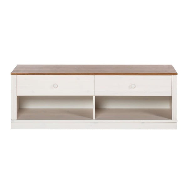 Bijela TV komoda od masivnog bora 137x47 cm Anita – Støraa