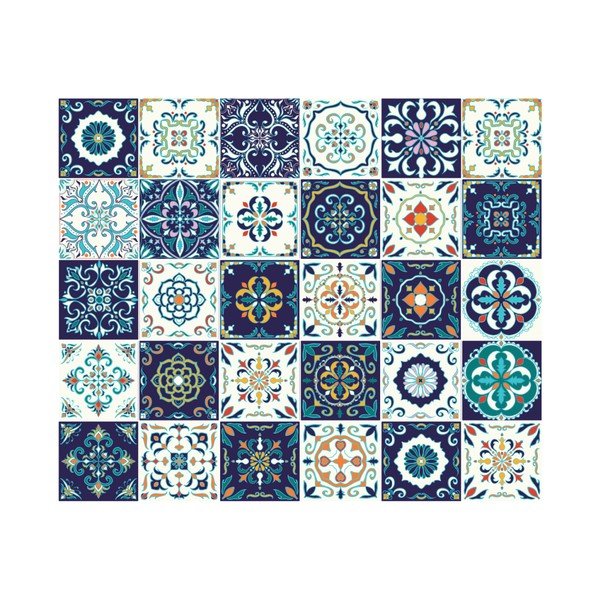 Set od 30 ukrasnih zidnih naljepnica Ambiance Forli, 15 x 15 cm-image-2