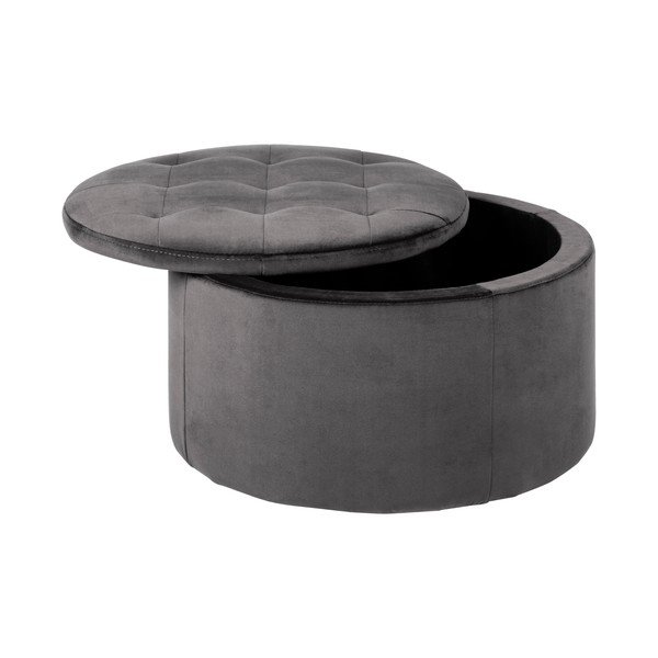 Sivi baršunasti podnožnik Actona Retina, 60 cm-image-2