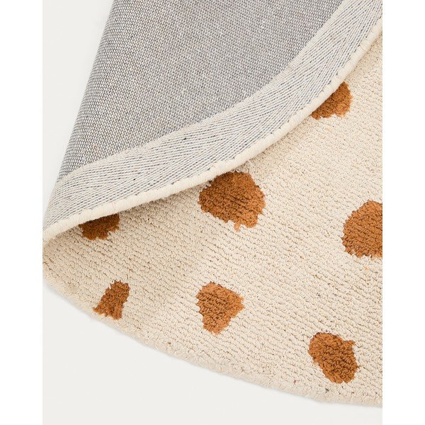 Krem periv/ručno rađen pamučan dječji tepih ø100 cm Tandani – Kave Home-image-3