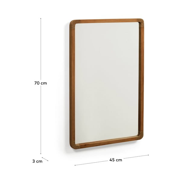 Zidno ogledalo s okvirom od masivnog drveta 45x70 cm Shamel – Kave Home-image-4