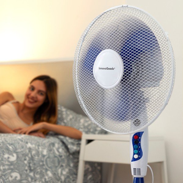 Bijeli ventilator na stalku InnovaGoods, ø 40 cm-image-4