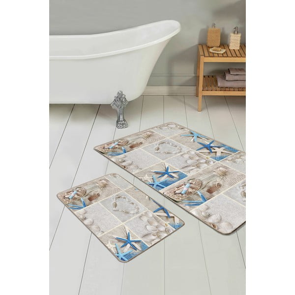 Bež kupaonske prostirke u setu 2 kom 60x100 cm – Mila Home-image-1