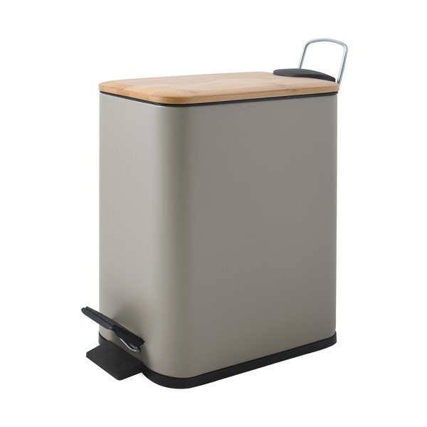 Smeđe-siva željezna kanta za smeće s pedalom 5 l   Erik – Spirella-image-1