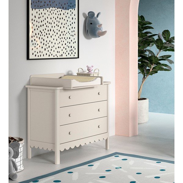 Bež dječja komoda s promjenjivim stolom 89x90x55 cm Swingo – Vipack-image-1