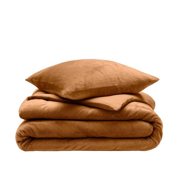 Svjetlo smeđa 3-dijelna posteljina za bračni krevet/za produženi krevet od mikroflanela 240x220 cm Flanou – douceur d'intérieur