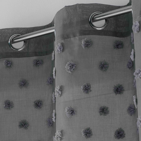 Antracitno siva prozirna zavjesa 140x240 cm Melusine – douceur d'intérieur-image-1