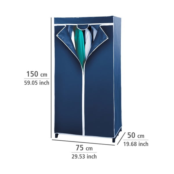 Plavi platneni sklopivi ormar za odjeću Wenko Air-image-1