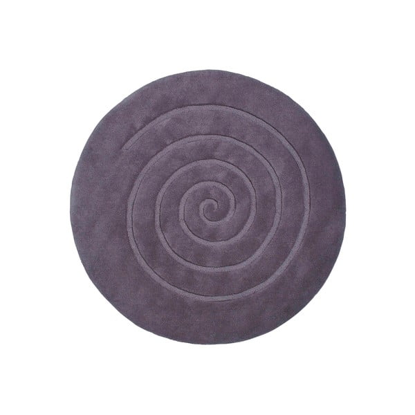 Sivi vuneni tepih Think Rugs Spiral, ⌀ 140 cm