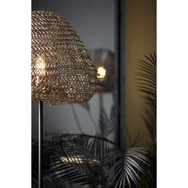Mat crna/u brončanoj boji stojeća svjetiljka s metalnim sjenilom (visina 162 cm) Finou – Light & Living-image-2