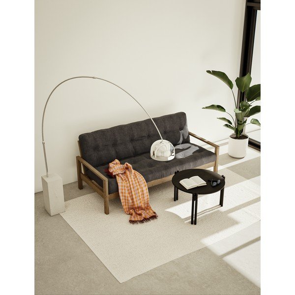 Crni okrugao stolić za kavu od masivnog bora ø 60 cm Sticks – Karup Design-image-1