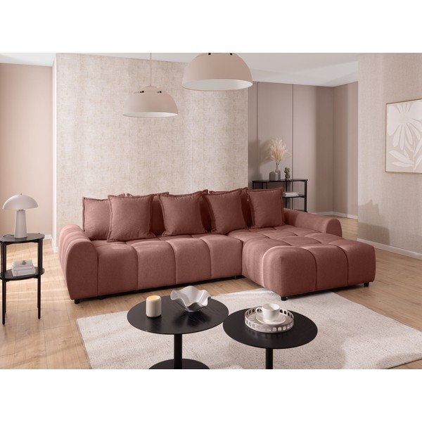 Kutna garnitura boja terakote (s desnim kutom/s ležaljkom) Albane  – Ropez-image-1