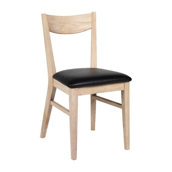 Smeđa blagovaonska stolica od hrasta s kožnim sjedalom Rowico Dylan