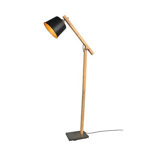 Crna/u prirodnoj boji stojeća svjetiljka s metalnim sjenilom (visina 156 cm) Harris – Trio-image-4
