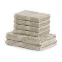 Set od 2 bež velika ručnika i 4 mala ručnika DecoKing Bamby Beige