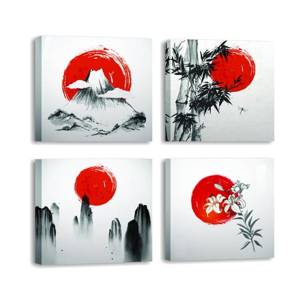 Slike u setu od 4 komada 30x30 cm Zen - Wallity