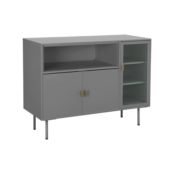 Siva metalna vitrina 104x80 cm Rosalie – Støraa-image-2