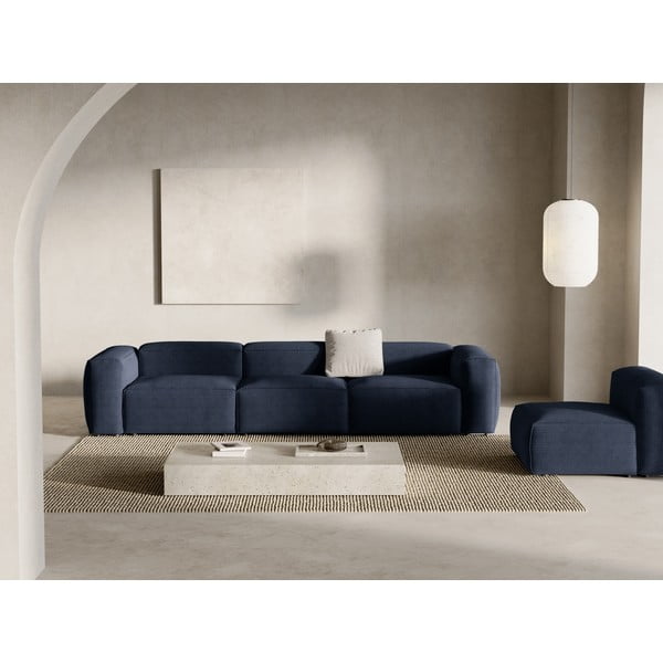 Tamno plava sofa od samta 364 cm Bergamo – Cosmopolitan Design-image-1