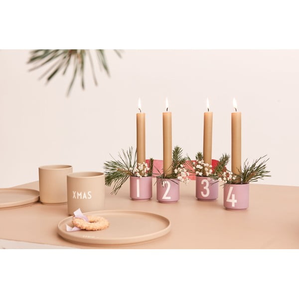 Set od 4 porculanska svijećnjaka Design Letters Mini-image-1