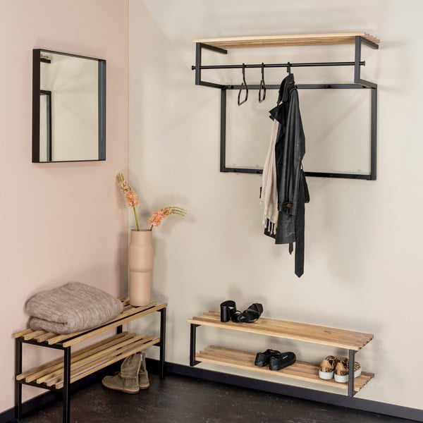 Crni/u prirodnoj boji metalni viseći ormarić za cipele 100x26x34 cm Marco – Spinder Design-image-3