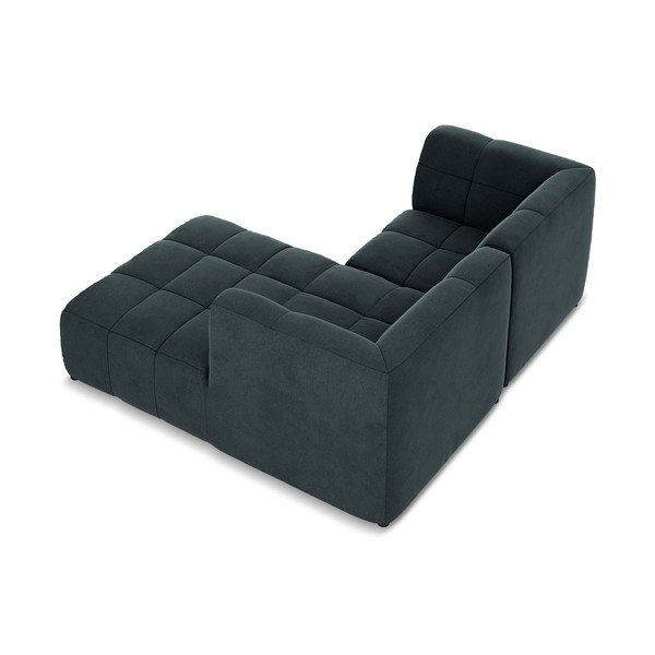 Plava baršunasti kutna garnitura (s desnim kutom/s ležaljkom) Aloha – Makamii-image-4