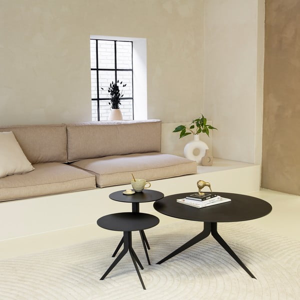 Crni metalni okrugao stolić za kavu ø 78 cm Daley – Spinder Design-image-3