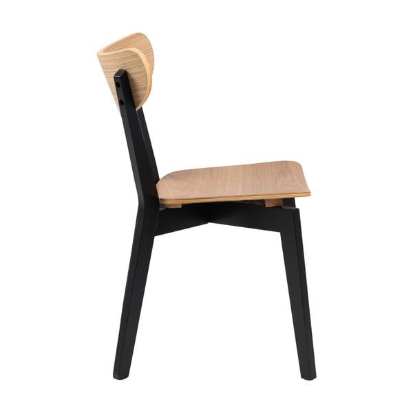 Crna/u prirodnoj boji blagovaonska stolica u dekoru hrasta Roxby – Actona-image-3