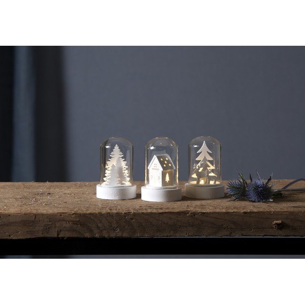 Bijeli svjetlosni ukras u setu 3 kom s božićnim motivom ø 5,5 cm Kupol – Star Trading-image-1