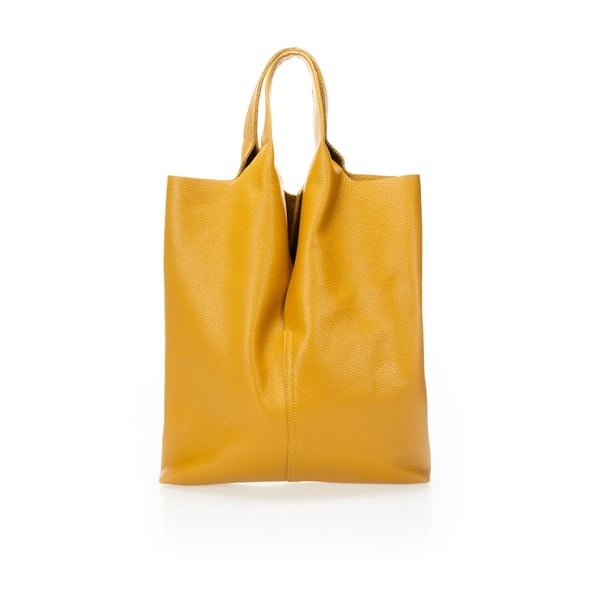 Žuta kožna torbu Giulia Massari Silvia