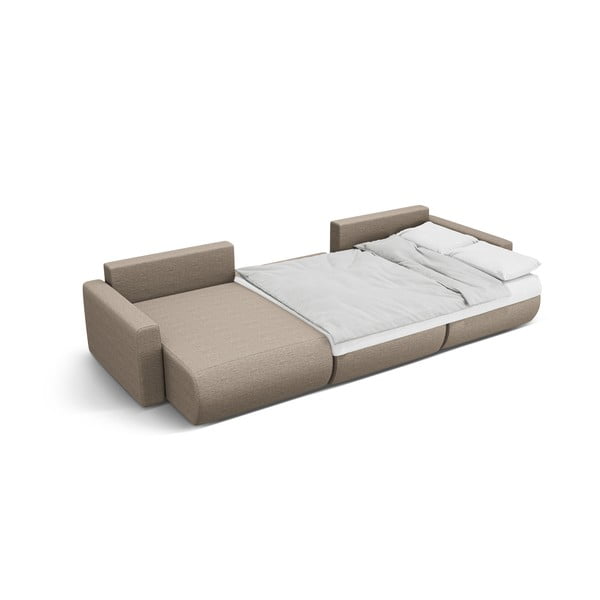 Svjetlo smeđa sklopiva/s prostorom za odlaganje kutna garnitura (u obliku slova "U") Belfast – Cosmopolitan Design-image-3