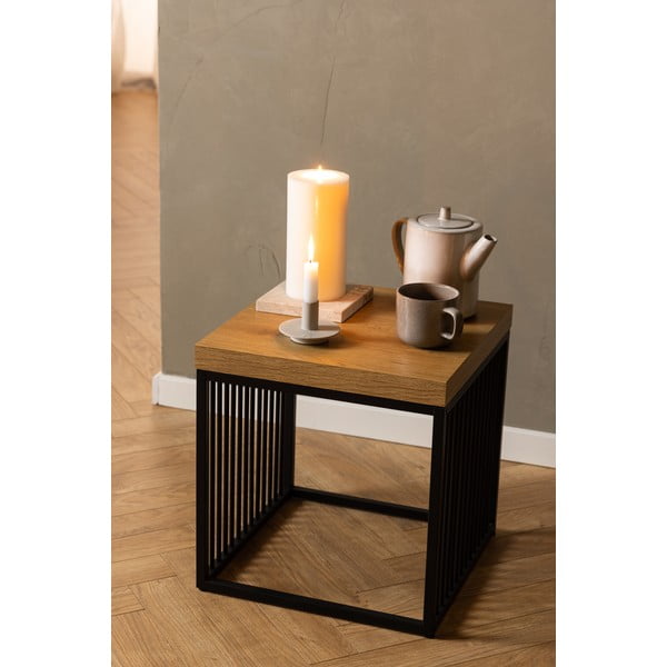 Pomoćni stol s pločom stola u dekoru hrasta 40x40 cm Strington – Actona-image-1