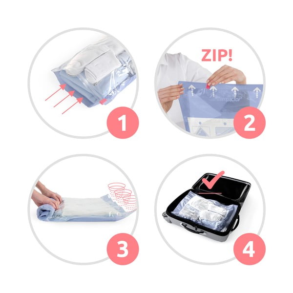 Vakuum vrećice za odjeću u setu 4 kom Roll Up M – Compactor-image-4