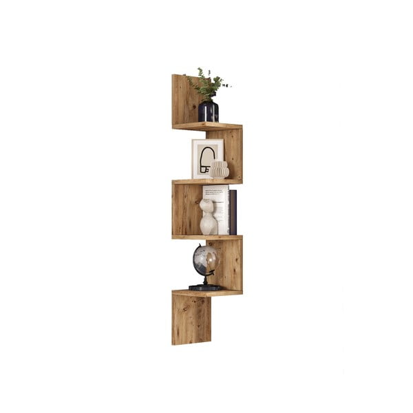 Zidni regal u dekoru bora u prirodnoj boji 22x117 cm Laura - Kalune Design-image-2