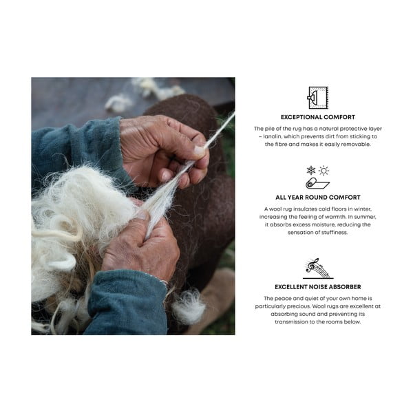 Sivi vuneni tepih 133x180 cm Meri – Agnella-image-3