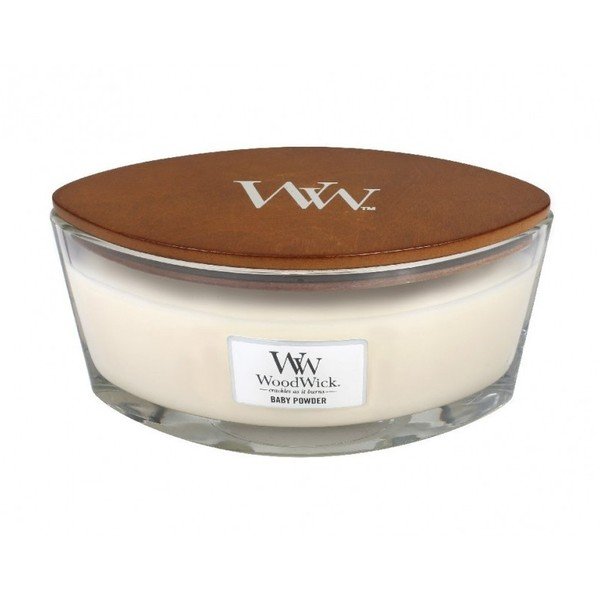 Mirisna svijeća WoodWick Baby Powder, miris vanilije, meda i ruže, vrijeme gorenja 30 satii-image-2