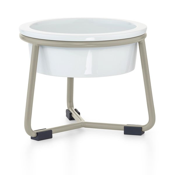 Porculanska posuda s postoljem za pse ø 20 cm Pranzo Greige M – MiaCara