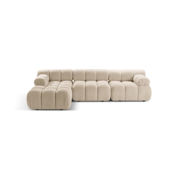 Bež kutna garnitura od bouclé tkanine (s lijevim kutom) Bellis – Micadoni Home